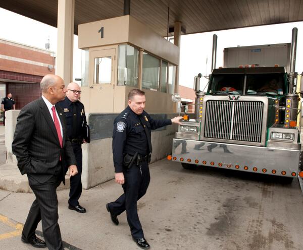 Today in #MI Sec Johnson toured CBP ops &amp; discussed shared security/econ interests w/ partners go.usa.gov/kMaV
