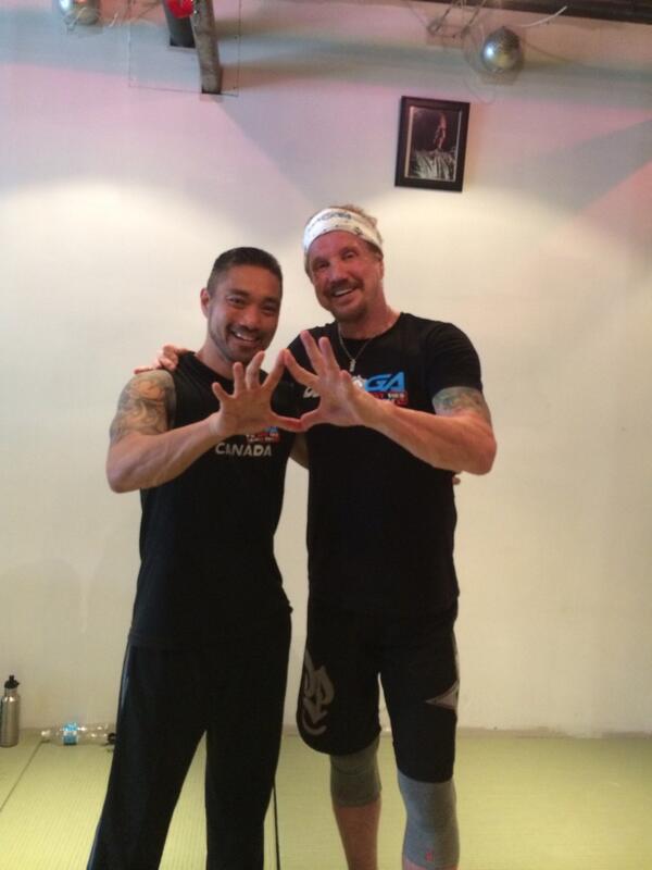 EvangelistaDojo's tweet photo. The man himself, Diamond Dallas Page at my dojo. After a kick ass DDP Yoga Workout. You're the best Dallas! @DDPYoga http://t.co/XtTPekIhyO