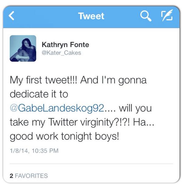 Kater_Cakes's tweet photo. This was my 1st tweet. But I'm now realizing I should've dedicated it to a real man like @blakeshelton 
#regretable http://t.co/LgRXS9WTik