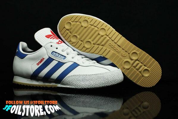 adidas samba super white blue