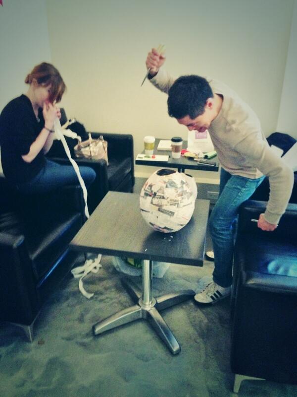 theteafactoryca's tweet photo. @PinataProject now this is dedication. #Fridaynightpiñatabuilding http://t.co/Aigmc1QSwz