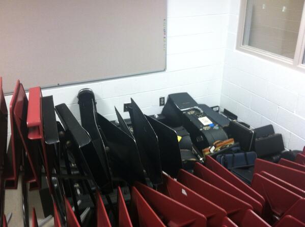 BASHstagecrew's tweet image. This is what happens when BASH stage crew cleans up after the concert band: everything they own in 1 small room.