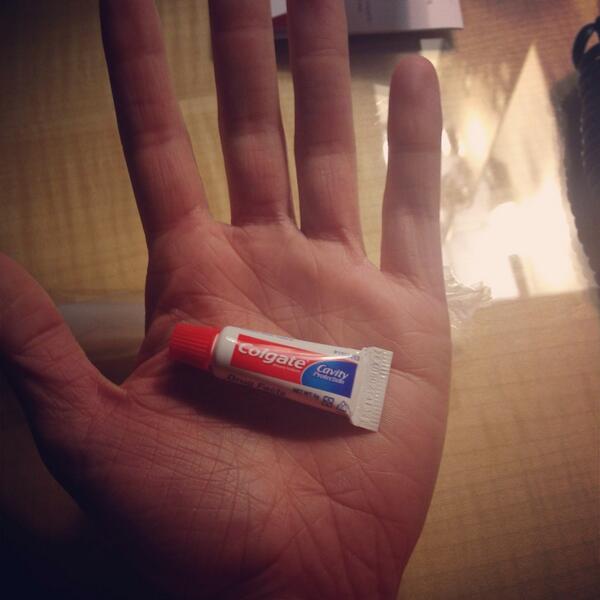 Nic0le_Br1ttany's tweet image. Asked my hotel to send up tooth paste.. This is what I got. #isthisajoke #babytoothpaste