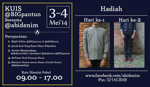 #ABIdenimQuiz ayoo yg mau ikut quiz ayoo bersiap".!!