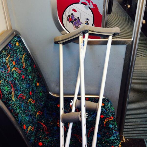 JGarciaDPW's tweet photo. Getting around on crutches really gives one a new appreciation for mobility and accessibility. http://t.co/NkIKrgdyP7