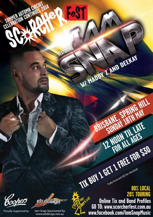 scorcherfest.com.au
TICKETS ARE SELLING FAST!! GET YOURS NOW TO ENJOY A FANTASTIC EVENT IN THE HEART OF BRISBANE!