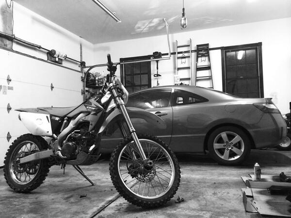 Working on the bike... Late night after a long days work.