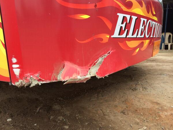IndiaTodayFLASH's tweet photo. Battle scars in my struggle against bad roads adding up. Got this on NH28 stretch between Gorakhpur &amp; Gopalganj. http://t.co/HSz1nhHVLe