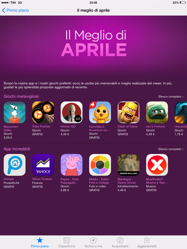 homply's tweet photo. Il meglio di Aprile su iOS @RiccardoLuna @lucatremolada @KarenNahum @StartMiUp @UStart_biz @matteocascinari http://t.co/a2MkLlkhqy