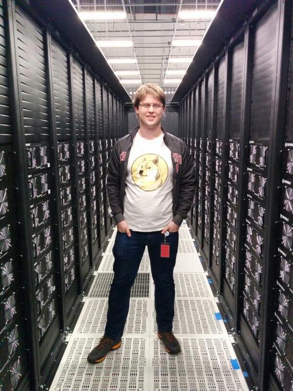 peterktodd's tweet photo. Behind me @Cloudhashing is ~$1million worth of @Cointerra boxes, 0.5% of the total #bitcoin hashing power. #suchwow http://t.co/aDGKTyPE8S