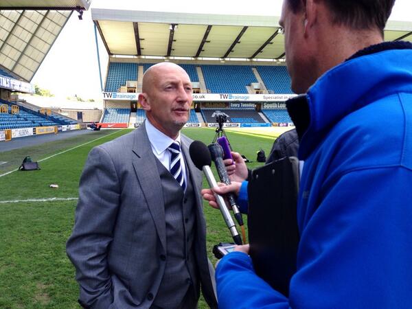 Photo: The manager is working his way through his press duties. Full of praise for #Millwall's players and fans...