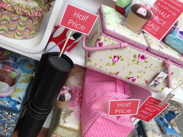 stitcherylewes's tweet photo. Here's a another pic of some of the workbaskets &amp; crafts bags in our HALF PRICE SALE upstairs @RiversideLewes http://t.co/wpzhdfR4HX