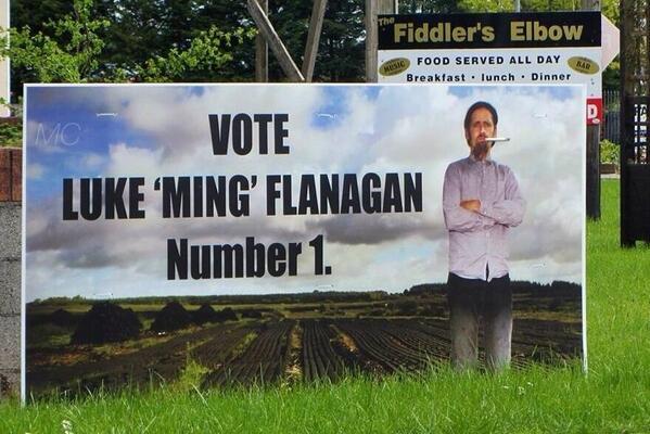 OnlyInIreland's tweet photo. Sometimes it's important to see just where you're putting the cable-ties on the election posters.. http://t.co/oHdXZboKyW