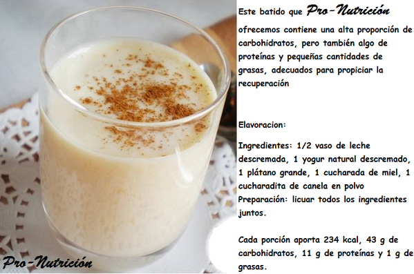 pronutrition73's tweet photo. receta de batido rico en carbohidratos proteínas y bajo en grasas ideal para recuperar fuerzas y energías!!!! http://t.co/yqoujtc87p