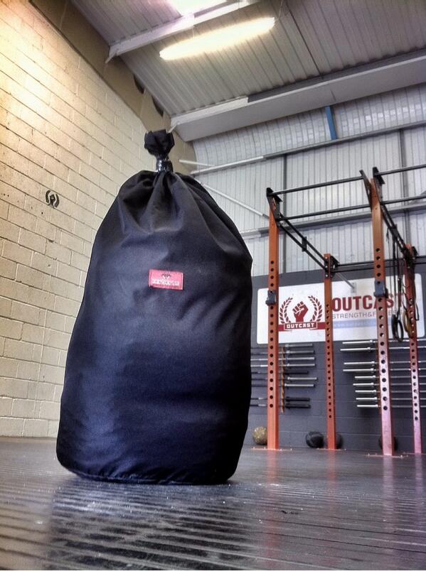 OutcastSwansea's tweet image. @CrossFitRobO first monster sandbag ready to go. 'Grace' challenge is on #strongman #oddobjects #funtimes