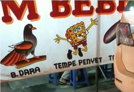 Baroindra's tweet photo. sebelahnya apa gede gt :| Ti...? :| RT @JukiHoki: terungkap sudah. ternyata sponbob itu tempe http://t.co/opVMwzTo7R
