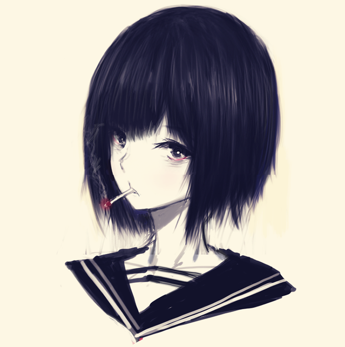 黒髪ショートのtwitterイラスト検索結果 古い順