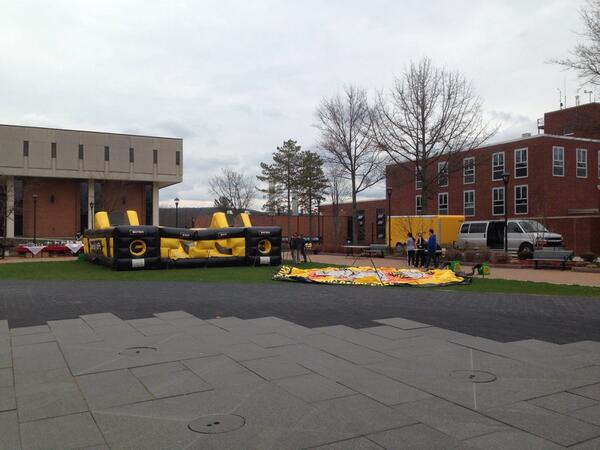 Setting up for the annual RSO BBQ! Come by the president's garden (library quad) from 11-3!