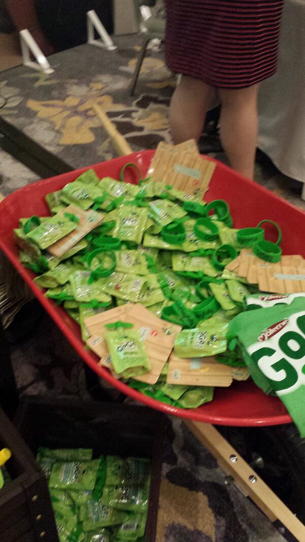 kaylaaimee's tweet photo. Look at this wheelbarrow full of @GoGosqueeZ at #mom2summit ! My three year old would flip! #gogoplayfully http://t.co/cmdliGIxna
