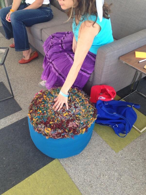 LauraMinAustin's tweet image. #austinMakerEd an ottoman made of recycled saris or a maker project.