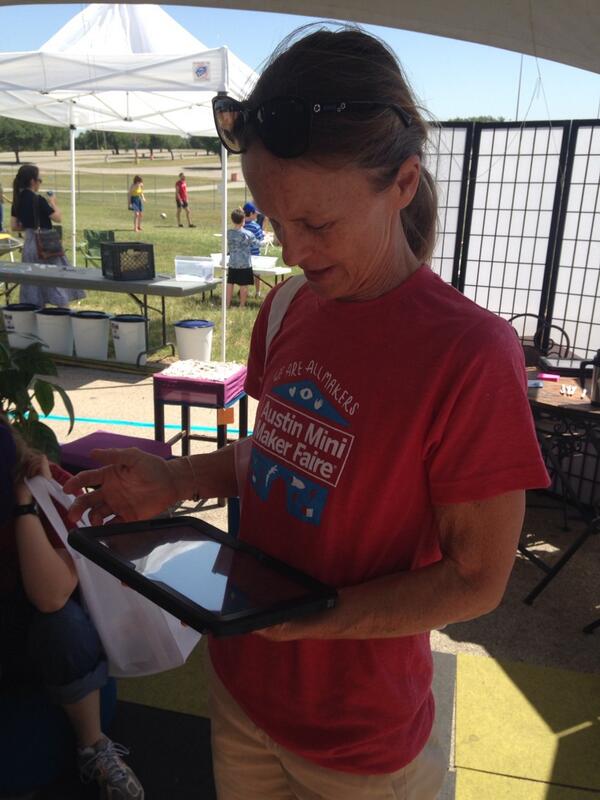 LauraMinAustin's tweet image. Lynn stopped by #austinMakerEd and mentioned how making helps with math intervention