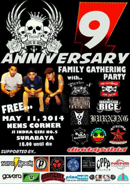 Anniversary#9 11may 2014, <a href="/dindapobia/">dindapobia|official</a> <a href="/PLESTER_X/">PLESTER-X</a> <a href="/indonesian_rice/">Indonesian Rice</a> @TheSkaBanton @TheGamblezzBand <a href="/The_Outrageous/">The Outrageous</a> "