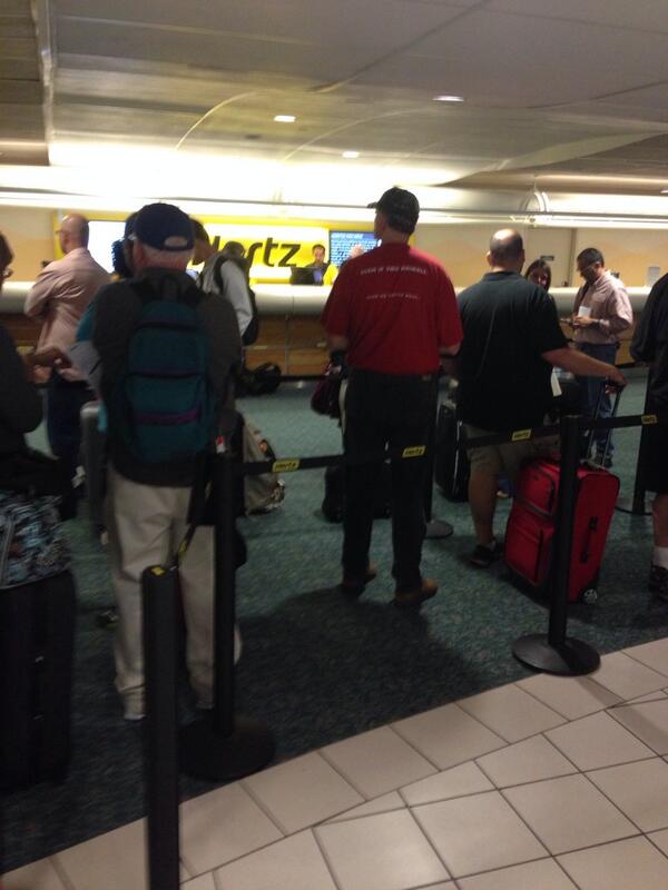 johnkellington's tweet photo. At least an hour wait in the Orlando Hertz line. Geez, could #hertz plan any better? http://t.co/bCwQxn19Tm
