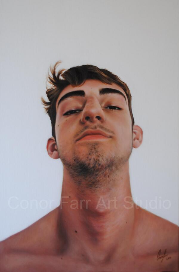 Farry_'s tweet image. The completed Oil painting of my Brother titled "Mornin" 60cm x 39cm
