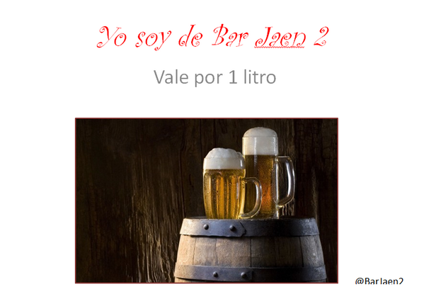 BarJaen2's tweet photo. Si vienes con esto imprimido...El litro de cerveza te sale a tan solo 3 EUROS!! No pierdas la oportunidad esta tarde. http://t.co/7r3CCSNa0h