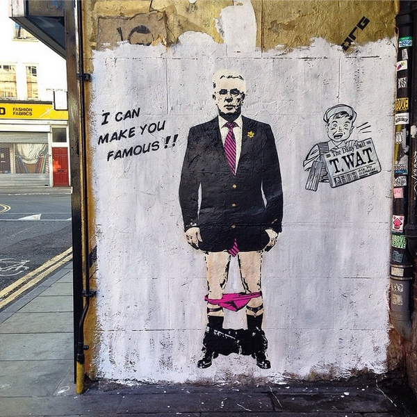 Max Clifford graffiti spotted (via <a href="/MrRoyThomas/">Roy</a>)