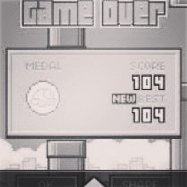 FIappyBirdFans's tweet image. ⓒ #game #aplication #smartphone #flappybird. #gameover