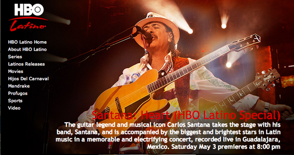 GinaBlancarte's tweet photo. Watch guitar great, #CarlosSantana on @HBOLatino tonight, 8PM EST, 7PM CST, for his #CorazonLive concert. http://t.co/K3YpZV6hbQ