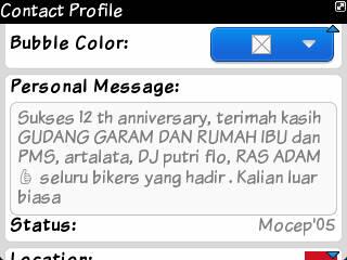 Kutipan langsung dari Ketua Umum Mocep'05 u/ seluruh sponsor &amp; bikers yg tlah hadir serta memberi support ke kita (y)