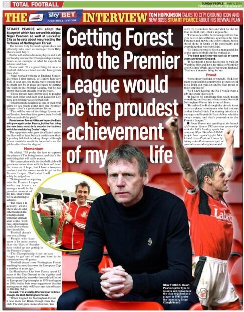 PeopleSport's tweet photo. Forest fans, we have a big interview with Stuart Pearce today. Check it out #nffc http://t.co/Vekx4SL9Q9