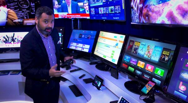 BBCClick's tweet image. The new way to watch? @marccieslak tests out the latest TV kit buff.ly/1i5VaH8 for full #BBCClick schedule
