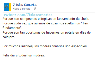 7IslasCanarias's tweet photo. Por estas y por muchas razones, las madres canarias son especiales.
#FelizDíaDeLaMadreCanaria http://t.co/MHycPOC42s