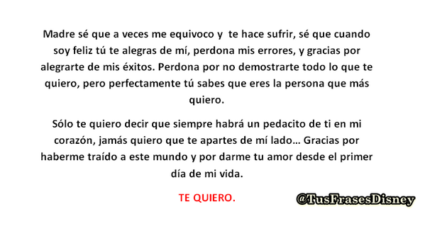 TusFrasesDisney's tweet photo. Hoy quiero dedicarte esto mamá. 
#FelizDiaDeLaMadre http://t.co/psQr8bILy7