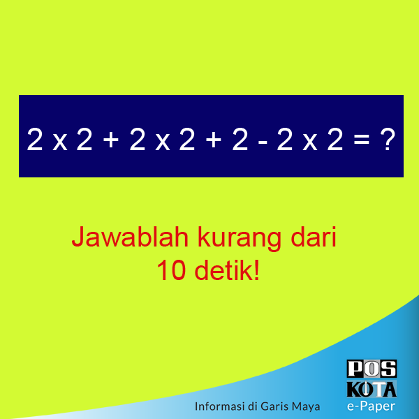 PosKotaNewsCom's tweet photo. Yuk, gunakan kecepatan otak Anda untuk menjawab ini :) http://t.co/jNRTXwpiqT