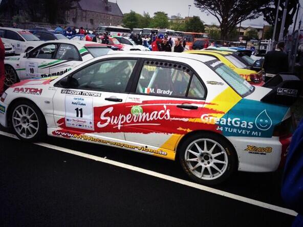 MayoMotorClub's tweet photo. At finish of @RallyoftheLakes -@aaronmchale9 with @MartinBrady44 along side, 8th O/A great result lads #welldone http://t.co/aLGgvODbvT