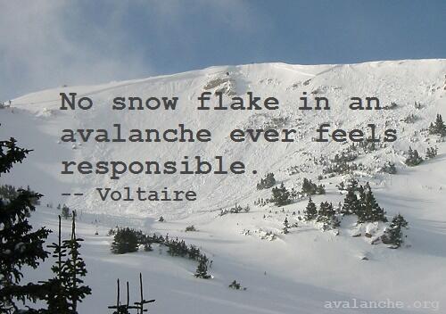 Snowflakes and avalanches