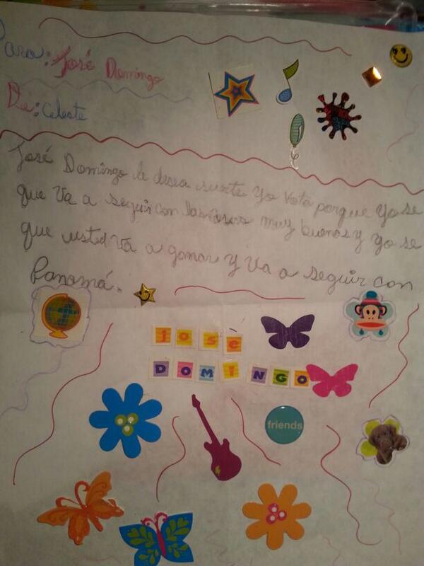 verogat20's tweet photo. Dedicatoria de una niña de 8 años para José Domingo @JDAriasV  @JoseDomingo2014 http://t.co/k0Rldl7q9F