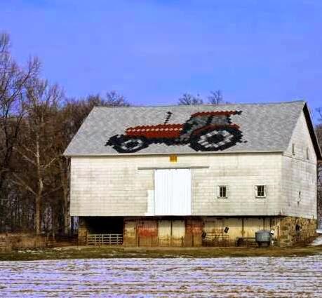Tractor On A Roof - Shingle barn art shared by Weathertight Roofing - Roofing Contractor bit.ly/1hpttcI
