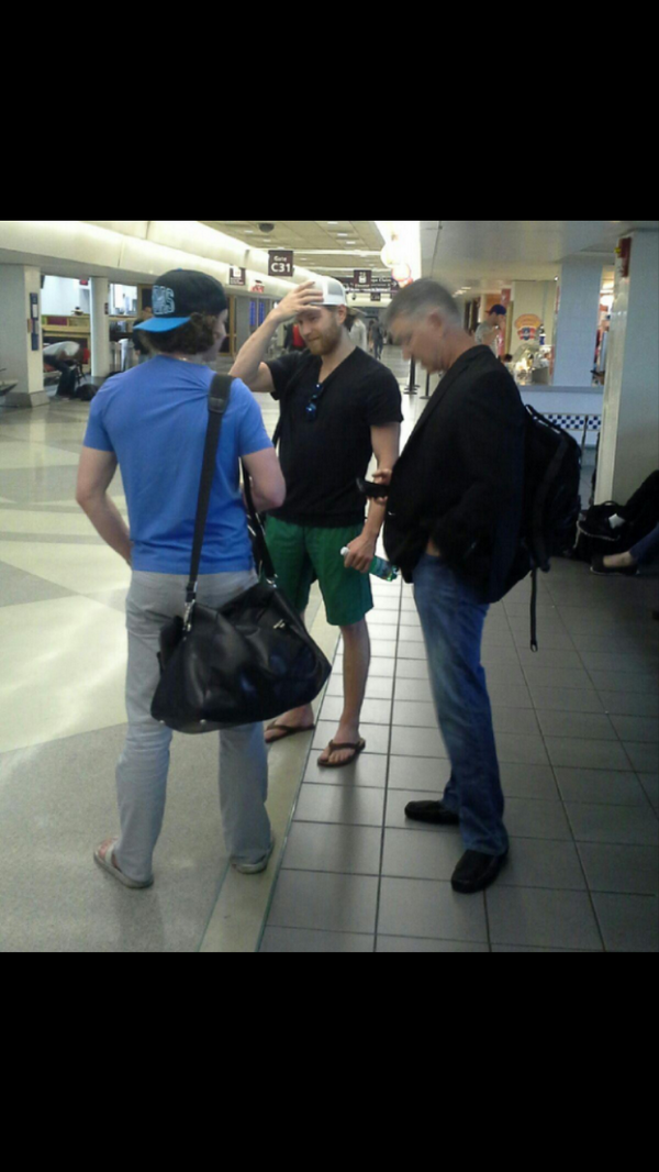 FlyersPage's tweet photo. Of course my dads with Akeson and Giroux in the airport.... http://t.co/tCK4XE8GCZ