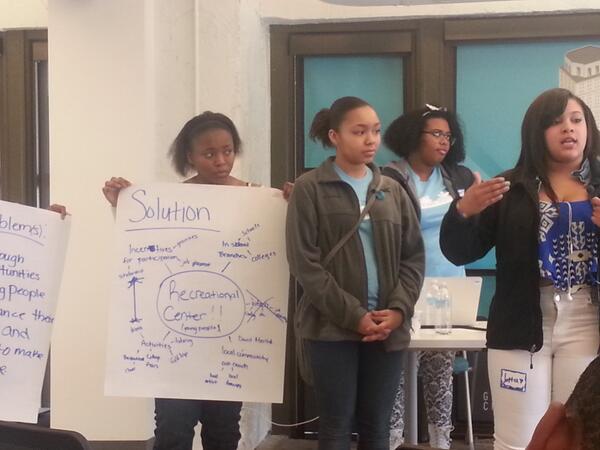 MPowered's tweet photo. High schoolers at the @Startup_HS summit pitch an afterschool rec center for their Detroit communities http://t.co/UE5amCYGcb