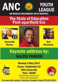 WitsYCL's tweet photo. ANCYL &amp; YCL Wits branch will be hosting a joint  keynote address on the state of education in post apartheid SA. http://t.co/fGMVHfBatc