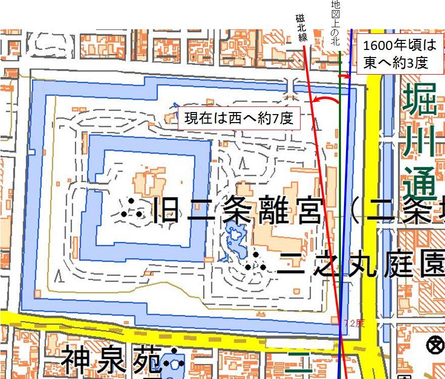 二条城 京都 地図で見ると傾きがある 家康痛恨の設計ミス 初耳学 で紹介 京都のお墨付き