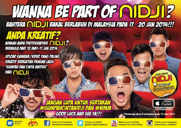 .<a href="/wmmalaysia/">WMM</a> is looking for talented photographer to be 'Official Photographer' of <a href="/nidji/">NIDJI</a> in Malaysia! :) More info: