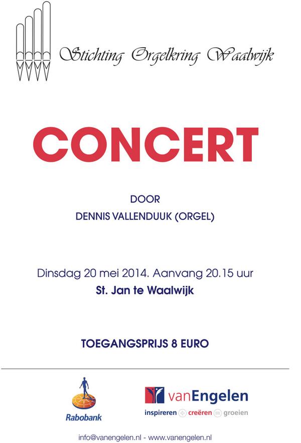 vriendenstjan's tweet photo. Op dinsdag 20 mei is er in de Sint-Jan een prachtig orgelconcert georganiseerd door de Stichting Orgelkring Waalwijk http://t.co/y8KCXUFGry