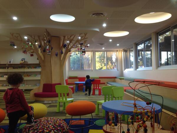 gregwhitby's tweet photo. Simple design/furniture can turn public libraries into amazing play/reading spaces. Classrooms should look like this http://t.co/aH6OKxi4it