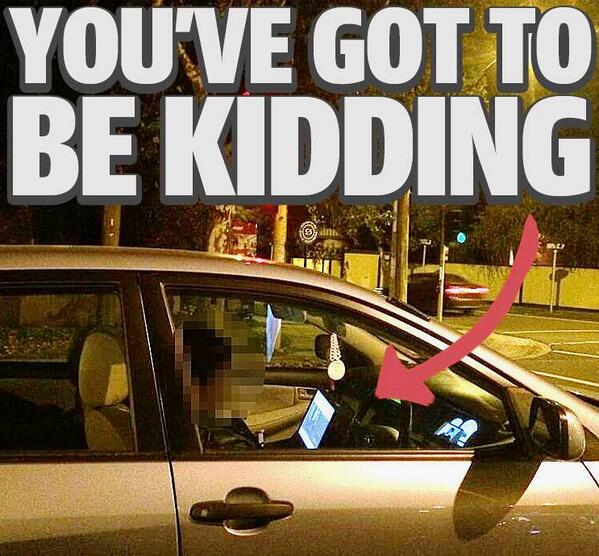 theheraldsun's tweet photo. #iFool! You won't believe how far this Melbourne driver traveled while watching a movie http://t.co/8EYxLb2uCe http://t.co/WdaFyvXowH